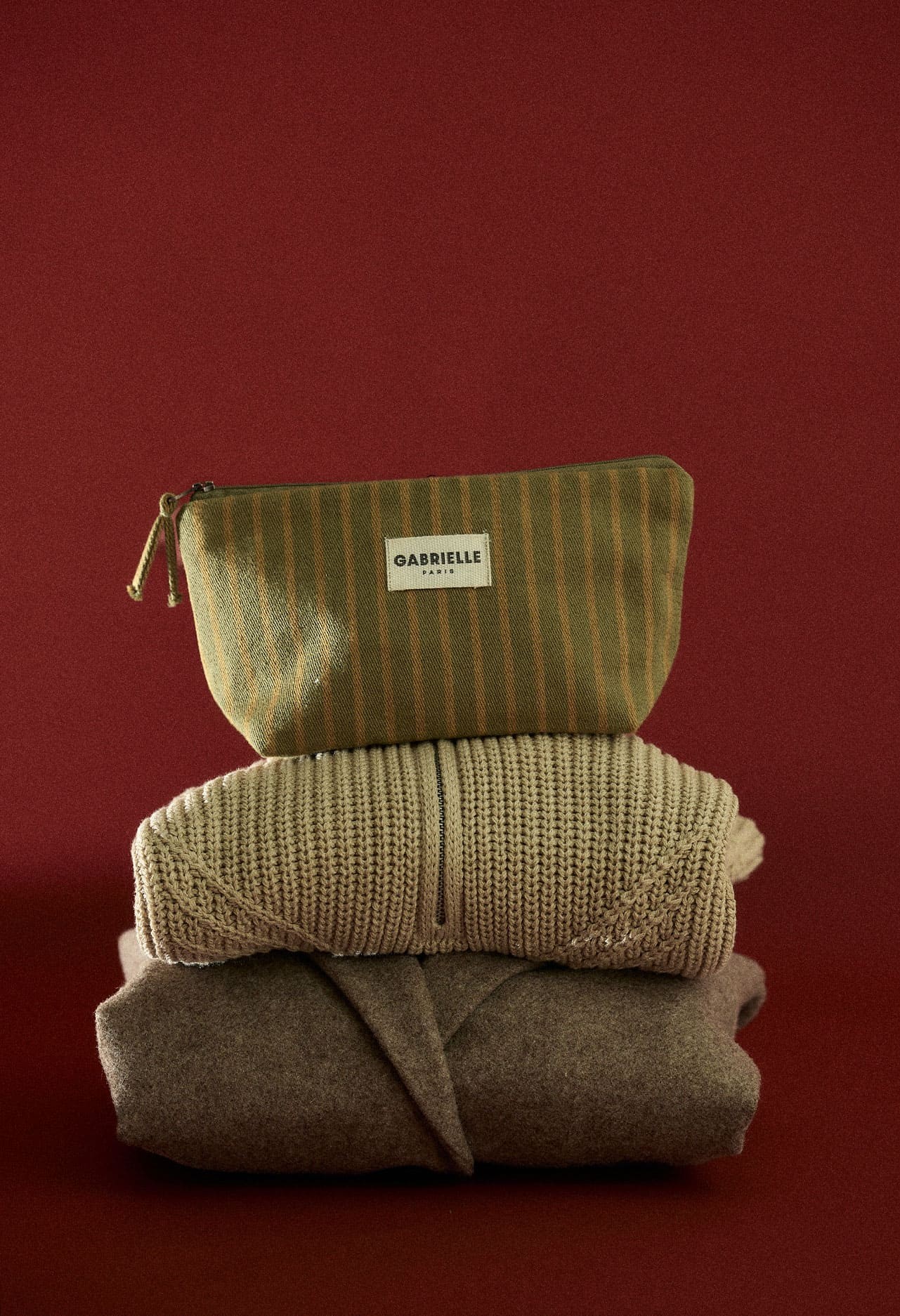 Trousse de beauté en coton, RAYURES, GABRIELLE PARIS