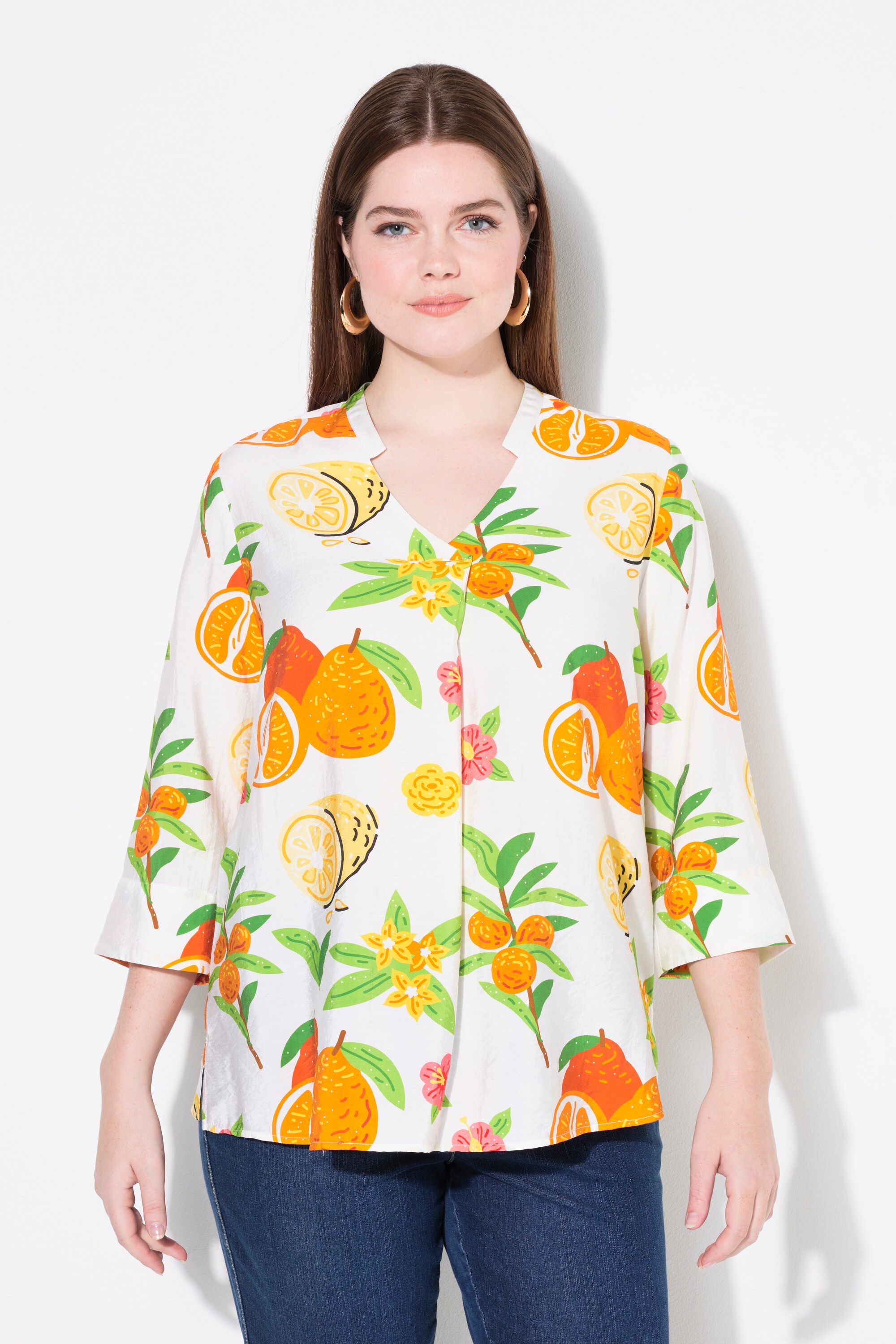 Tunique, motif fruits. Col montant, ULLA POPKEN