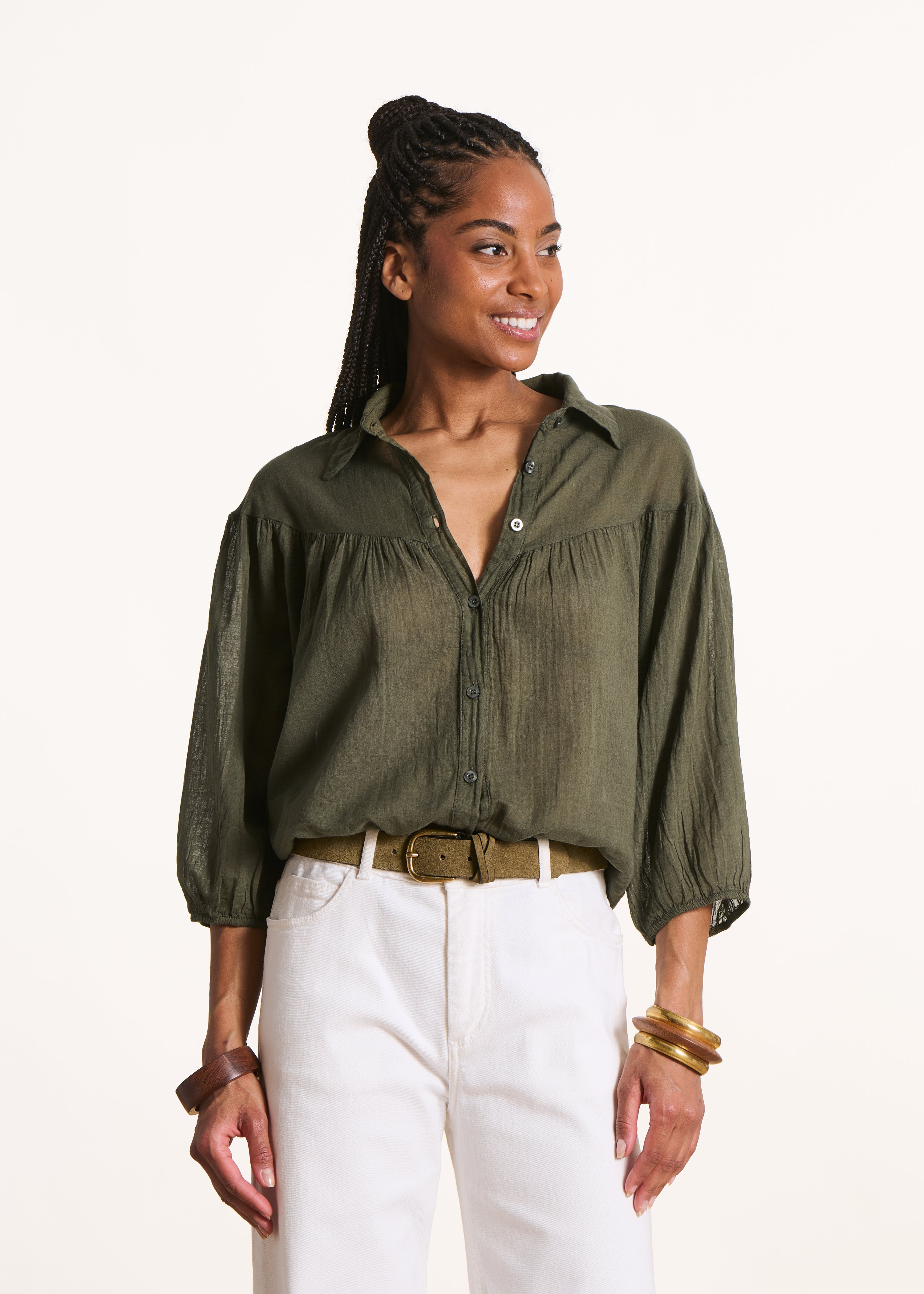 Chemise oversize en voile de coton, LA FEE MARABOUTEE