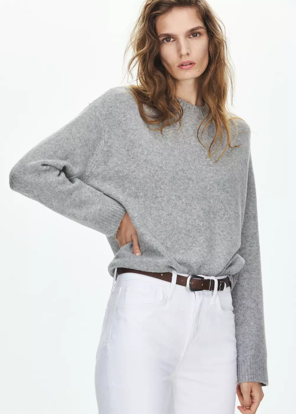 Pull en maille à col rond, MANGO