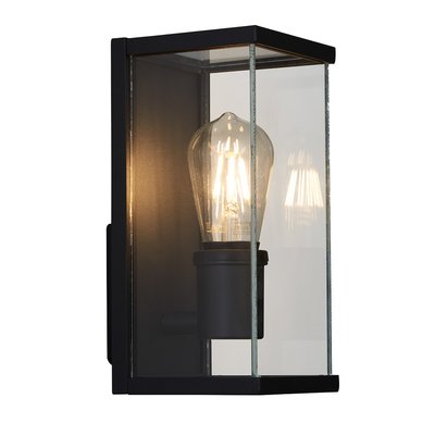 Outdoor Black Metal and Glass Box Wall Light SO'HOME