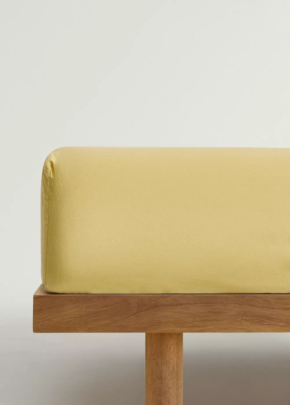 Drap plat berceau en coton lavé double surpiqûre, MANGO HOME