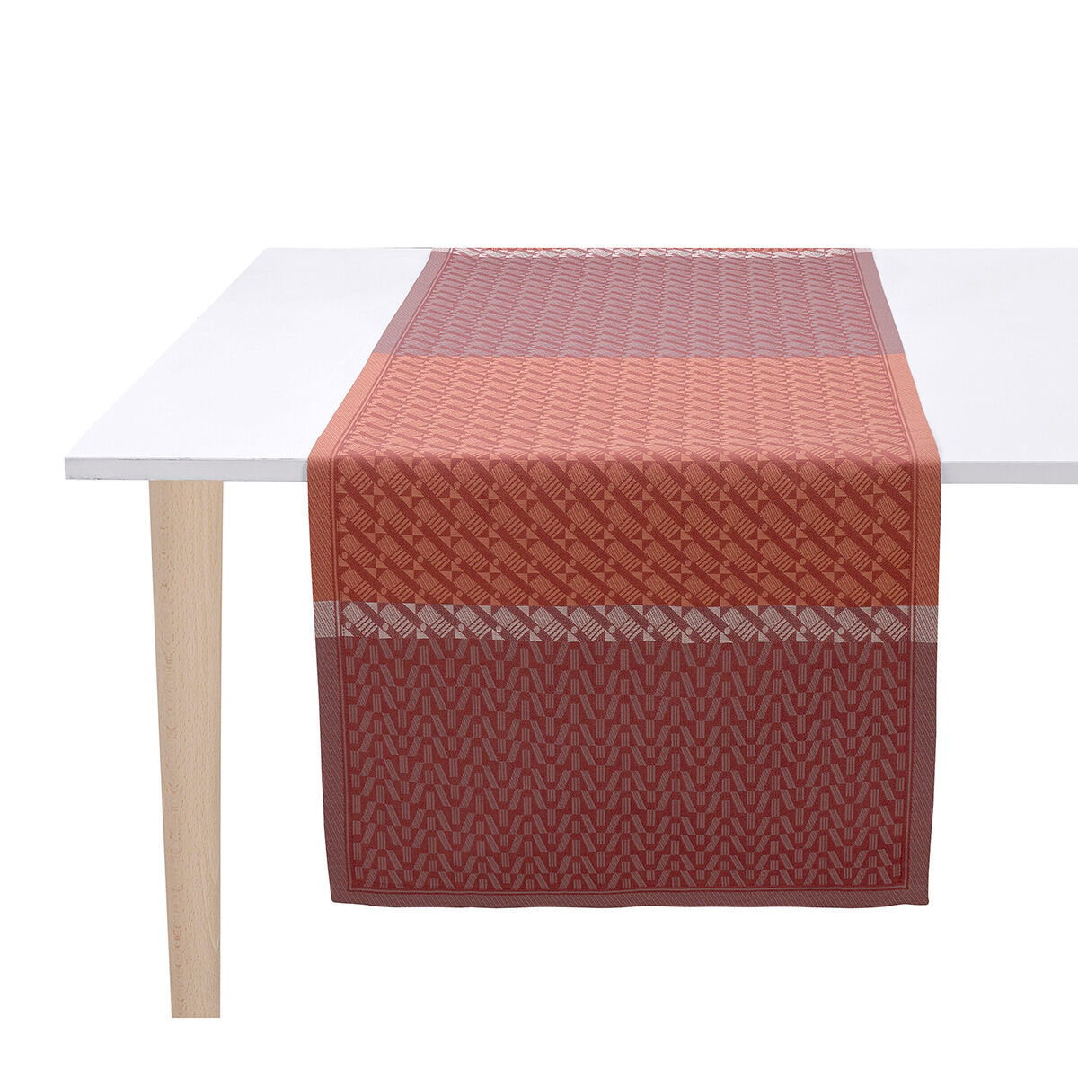Chemin de table Veine Graphique Coton, LE JACQUARD FRANCAIS
