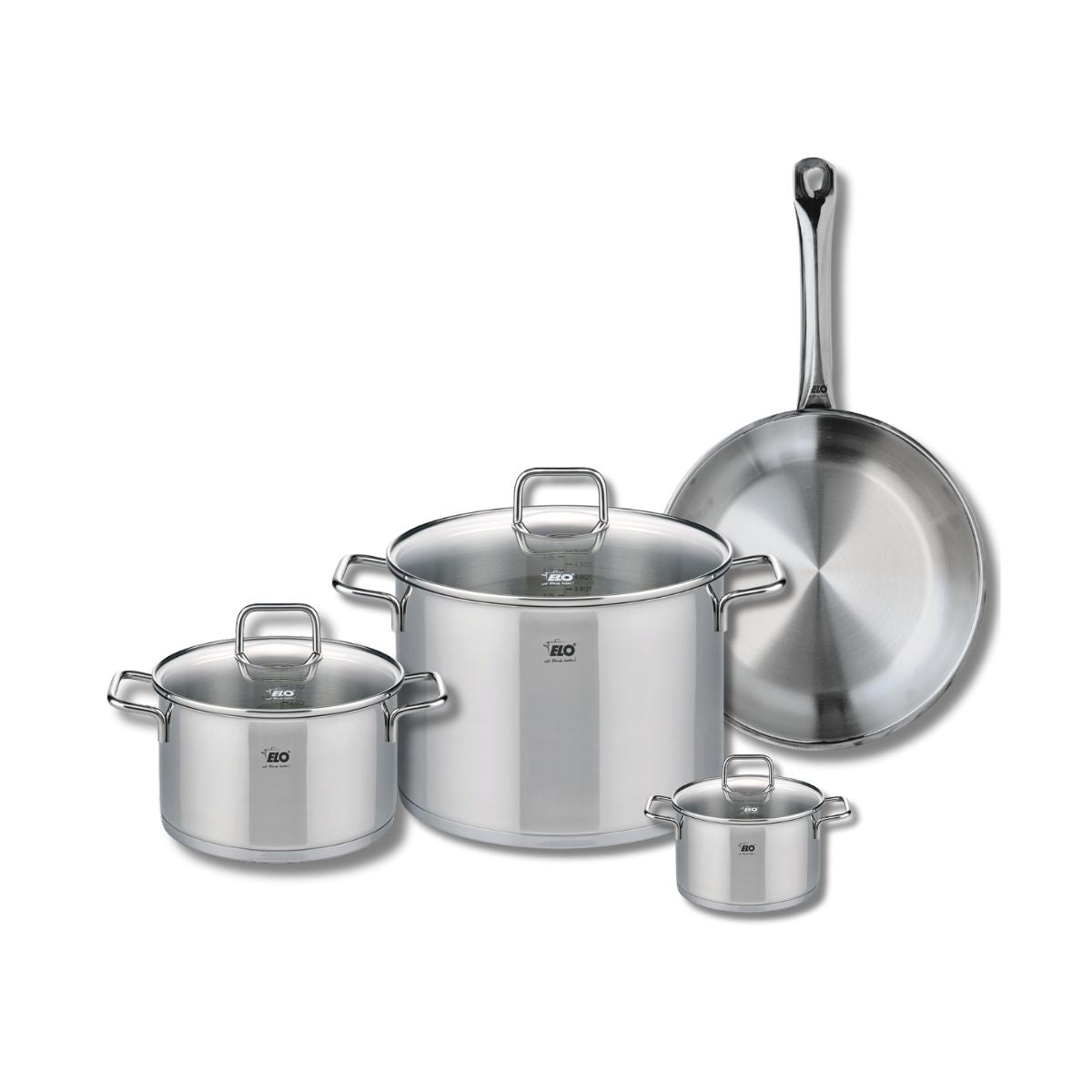 Batterie 1 poêle 28cm + 3 faitouts 12/20/26cm PROFI CITRIN, ELO