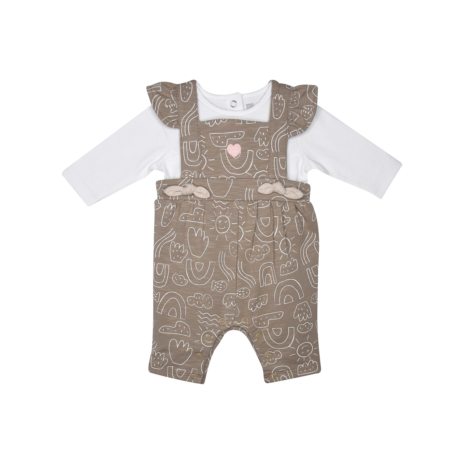 Tshirt salopette leonie maille long naissance, SUCRE D'ORGE