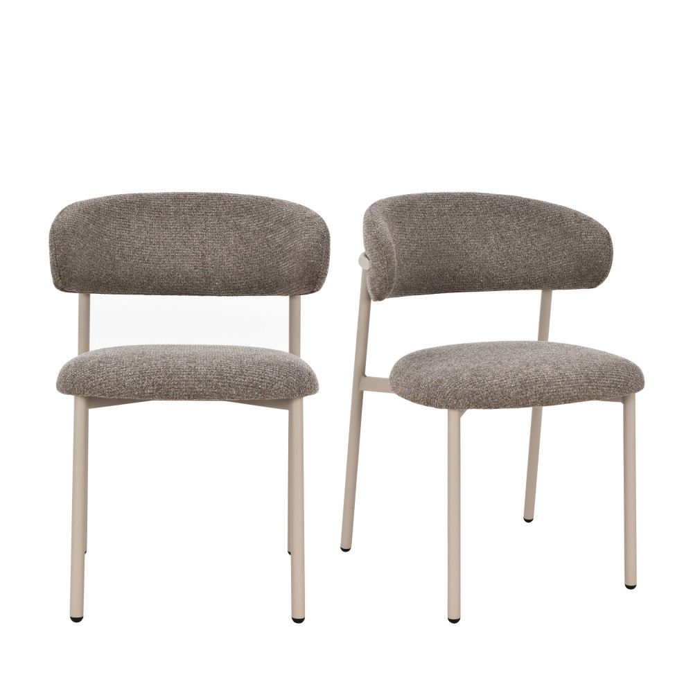 Lot de 2 chaises en tissu pieds beiges- ARIA, DRAWER