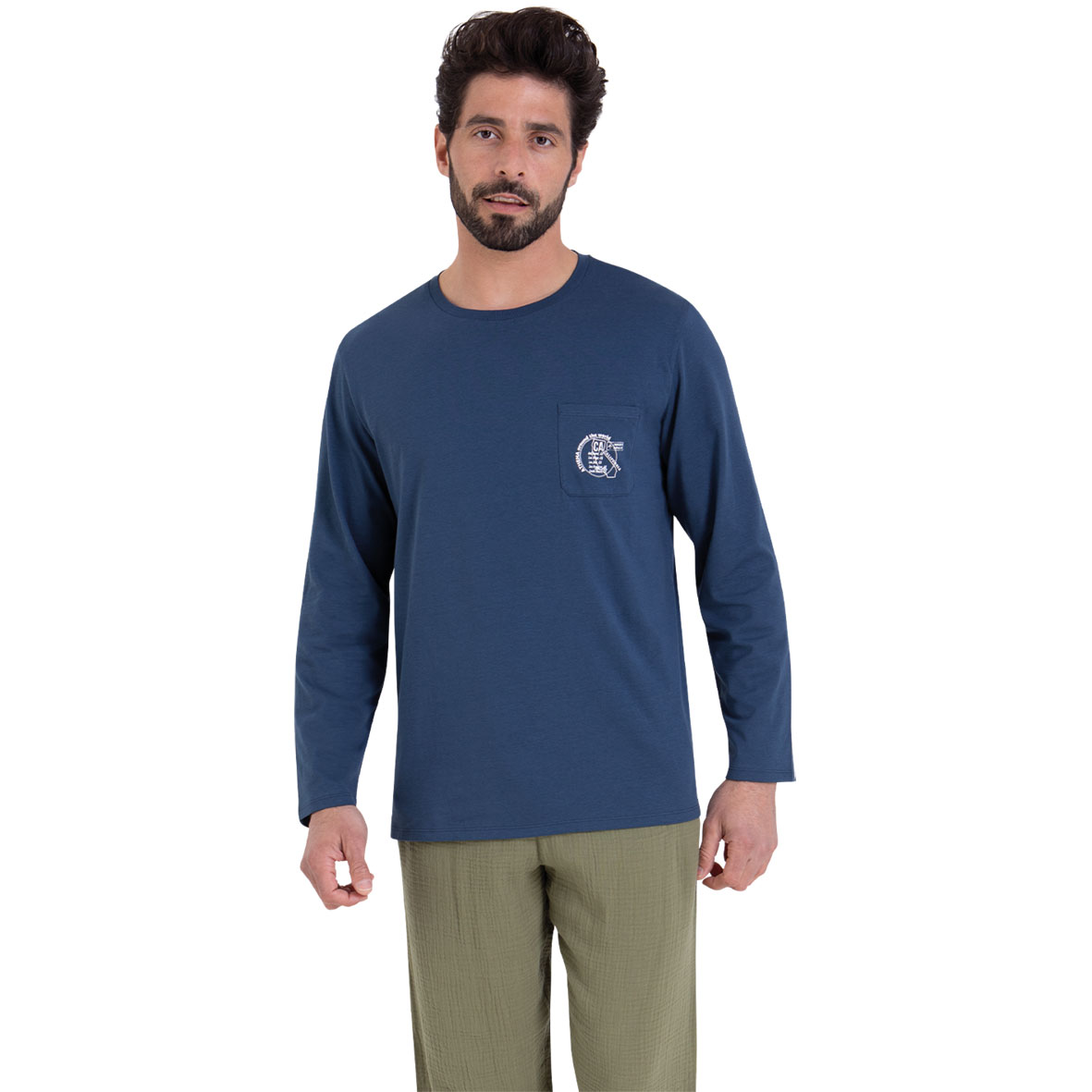 Pyjama court col rabat EASY COTON, ATHENA