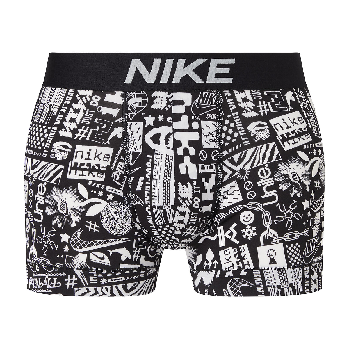 Essential recycled printed hipsters, black print, Nike | La Redoute