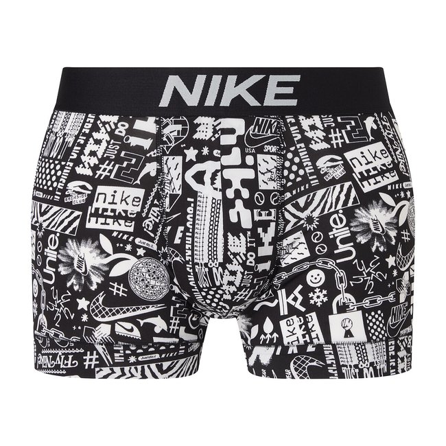 Essential recycled printed hipsters, black print, Nike | La Redoute