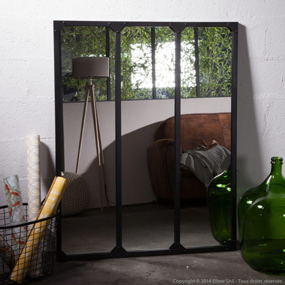 miroir atelier xl en metal -95x 120 cm