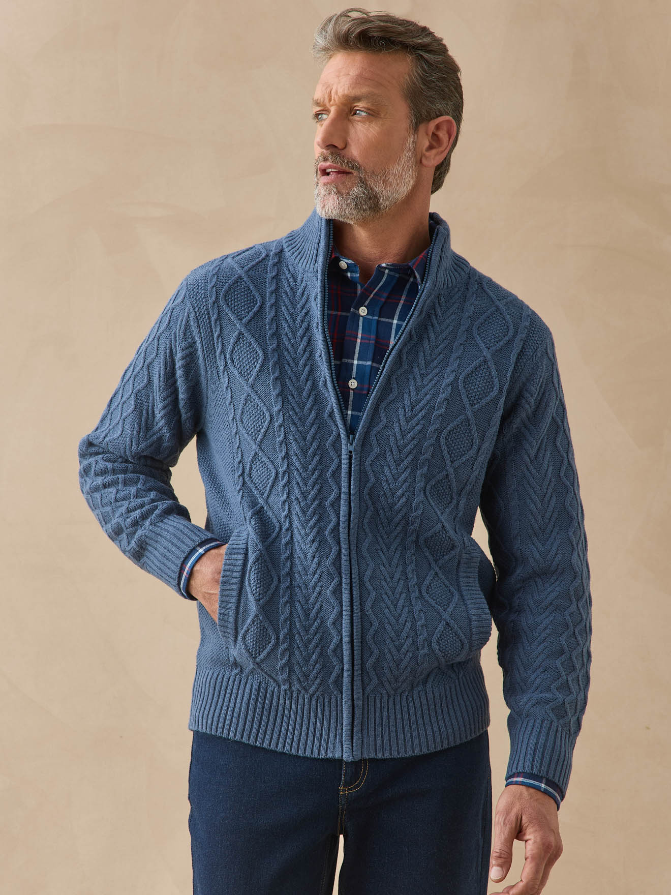 Gilet zippé avec laine, DAXON