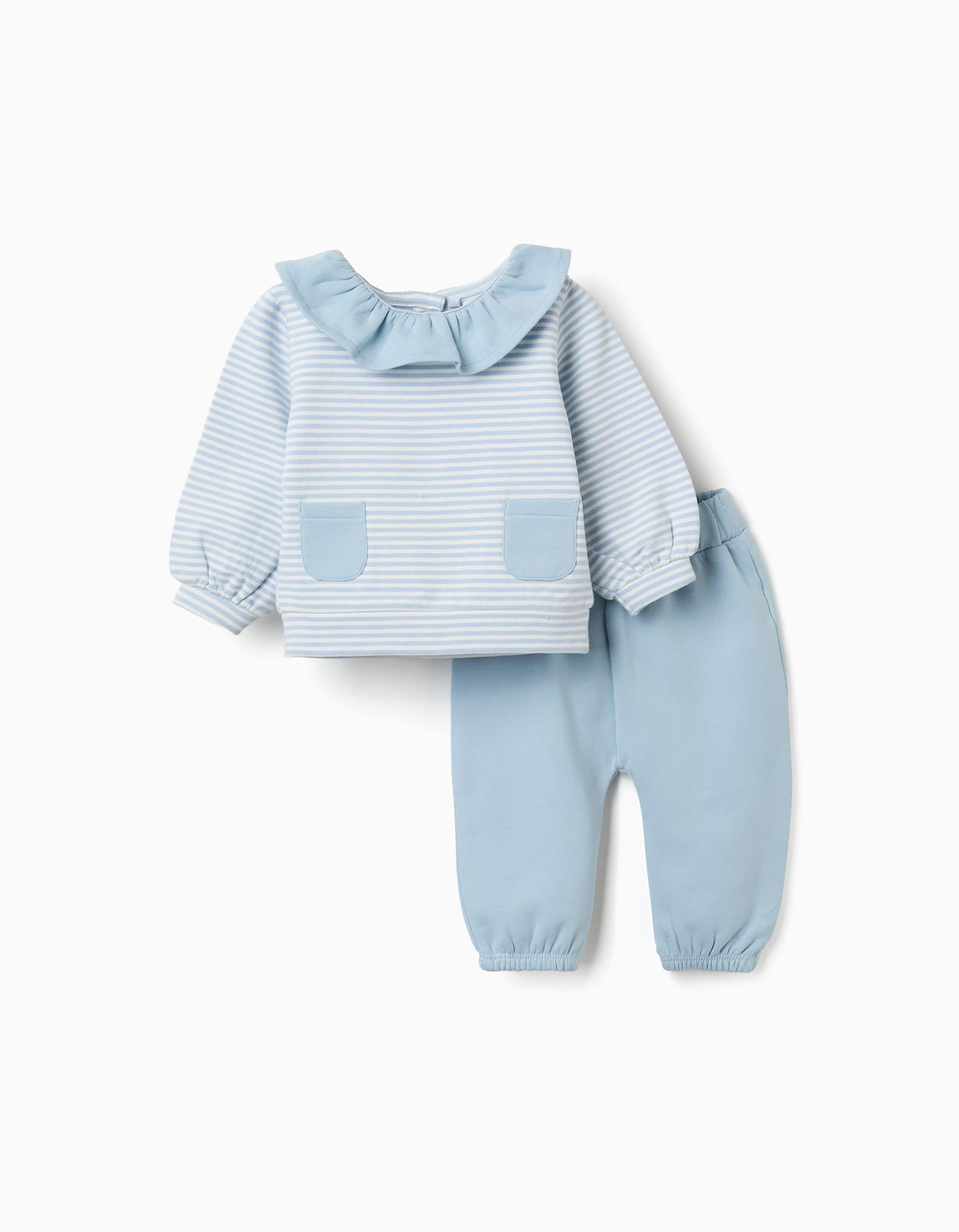 Ensemble de jogging en coton peigné avec volants, ZIPPY
