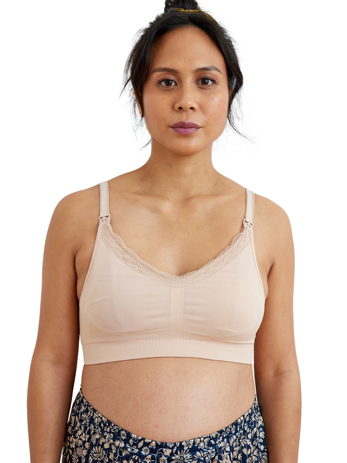 Lot de 2 brassières grossesse et allaitement sans coutures dentelle, VERTBAUDET