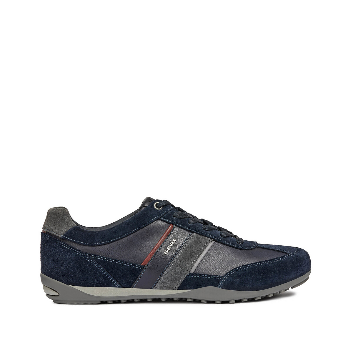 Wells leather trainers, navy blue, Geox | La Redoute