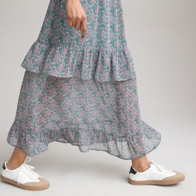Recycled Tiered Ruffled Skirt in Floral Print Voile LA REDOUTE COLLECTIONS
