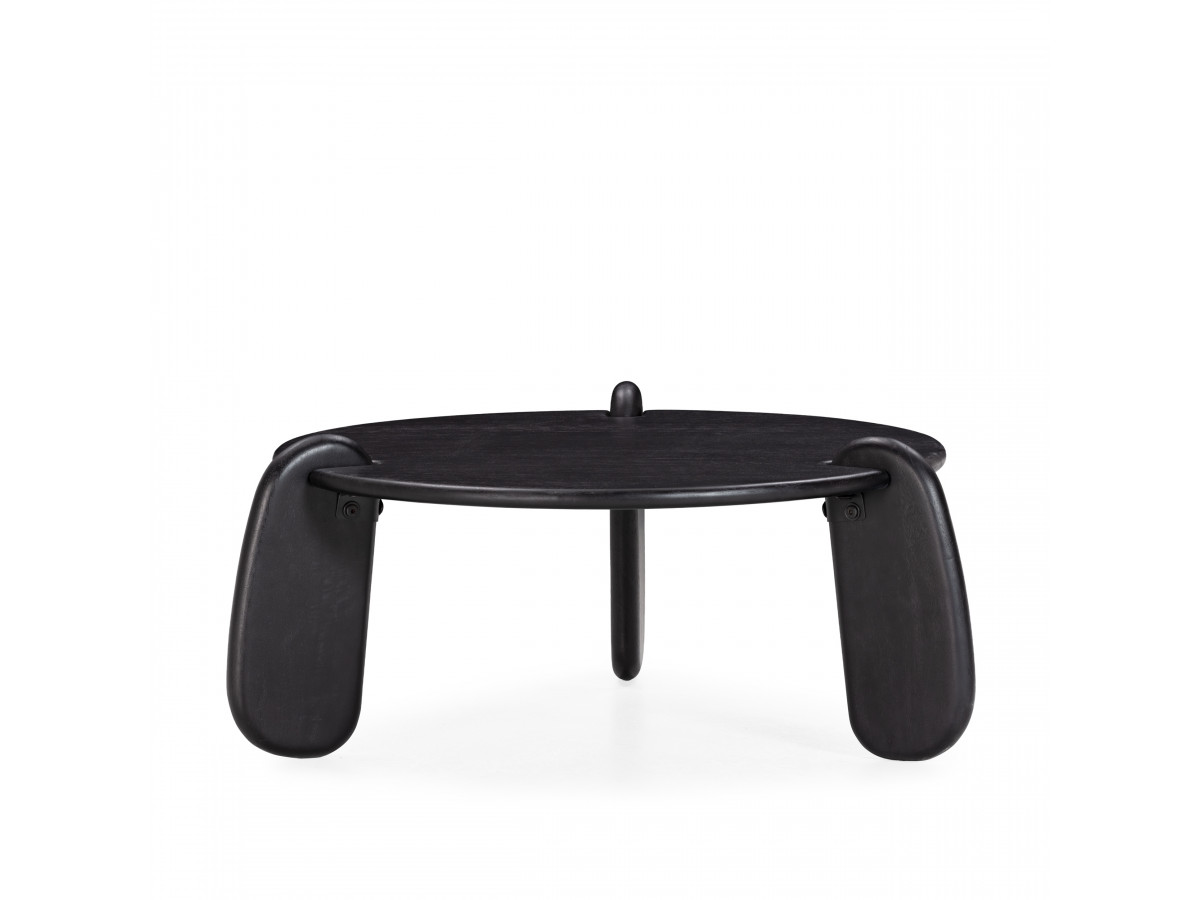 Table basse ronde en bois massif, HELIO, BOBOCHIC