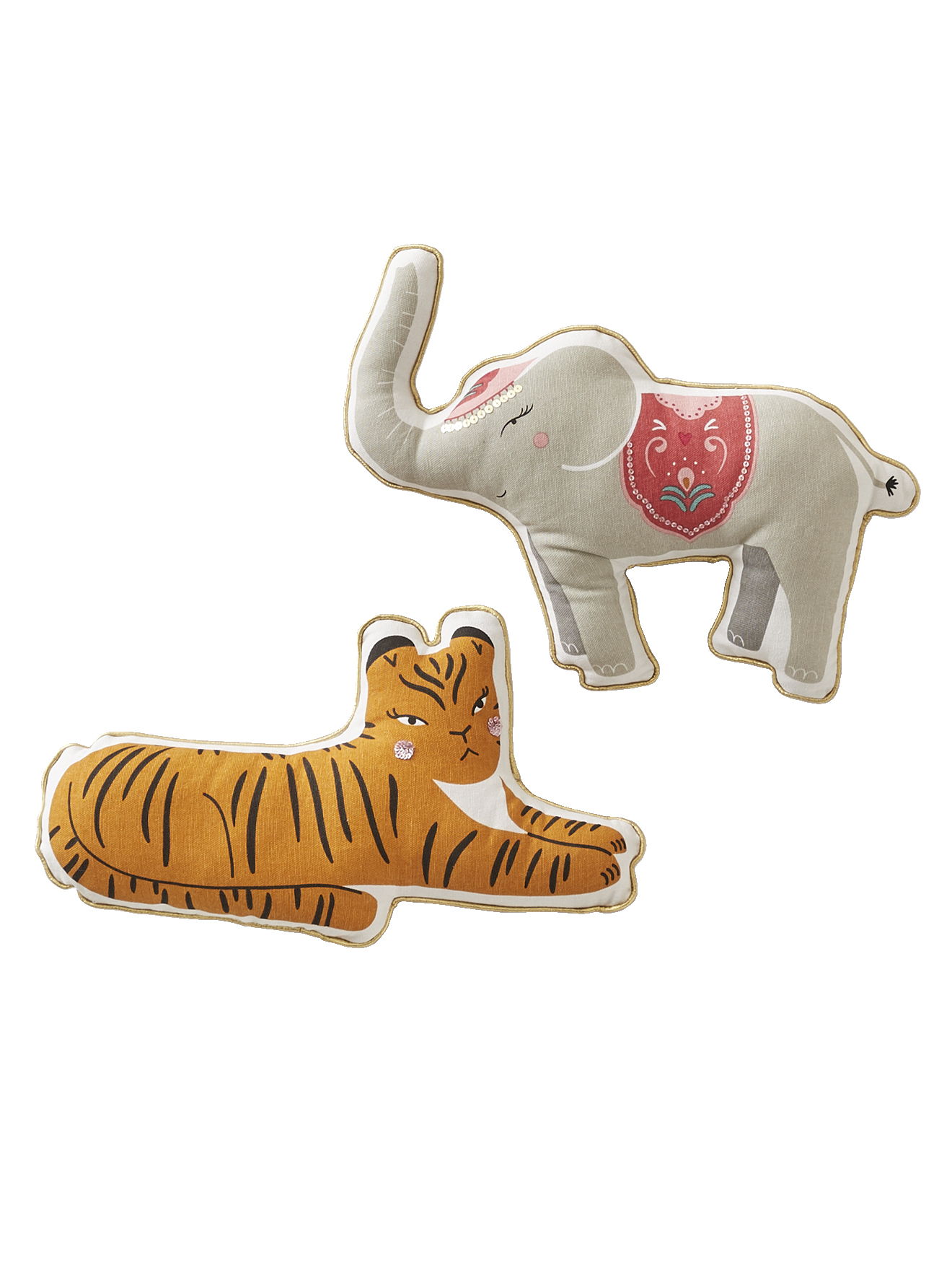 Lot de 2 coussins animaux EDEN INDIA, VERTBAUDET
