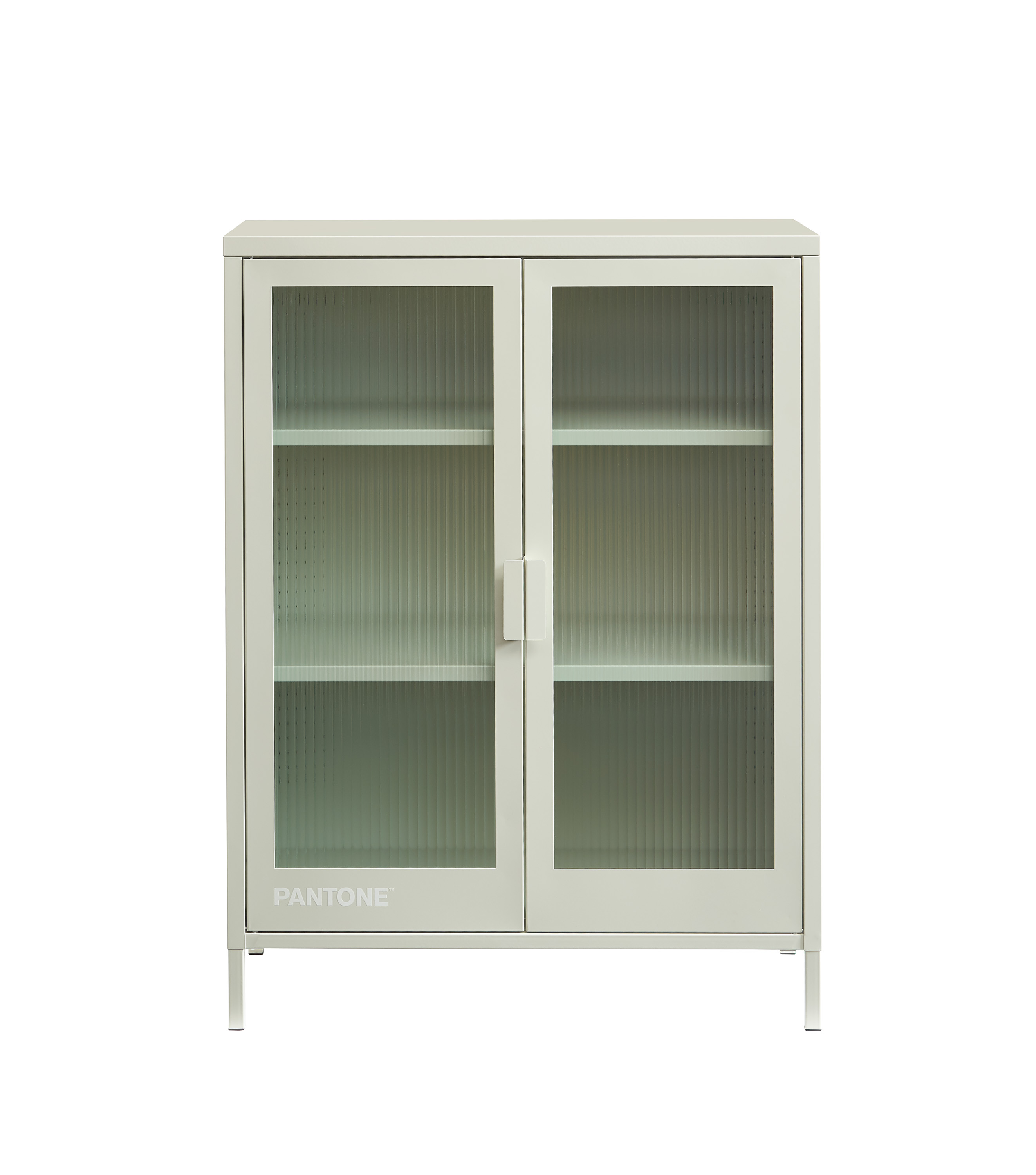 Buffet en acier et portes en verre cannelé, PANTONE
