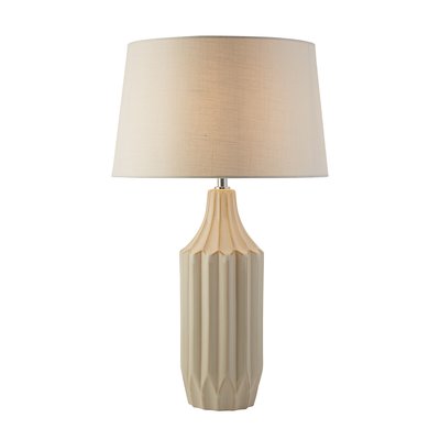 Cream Ceramic Table Lamp with Ridge Detail SO'HOME