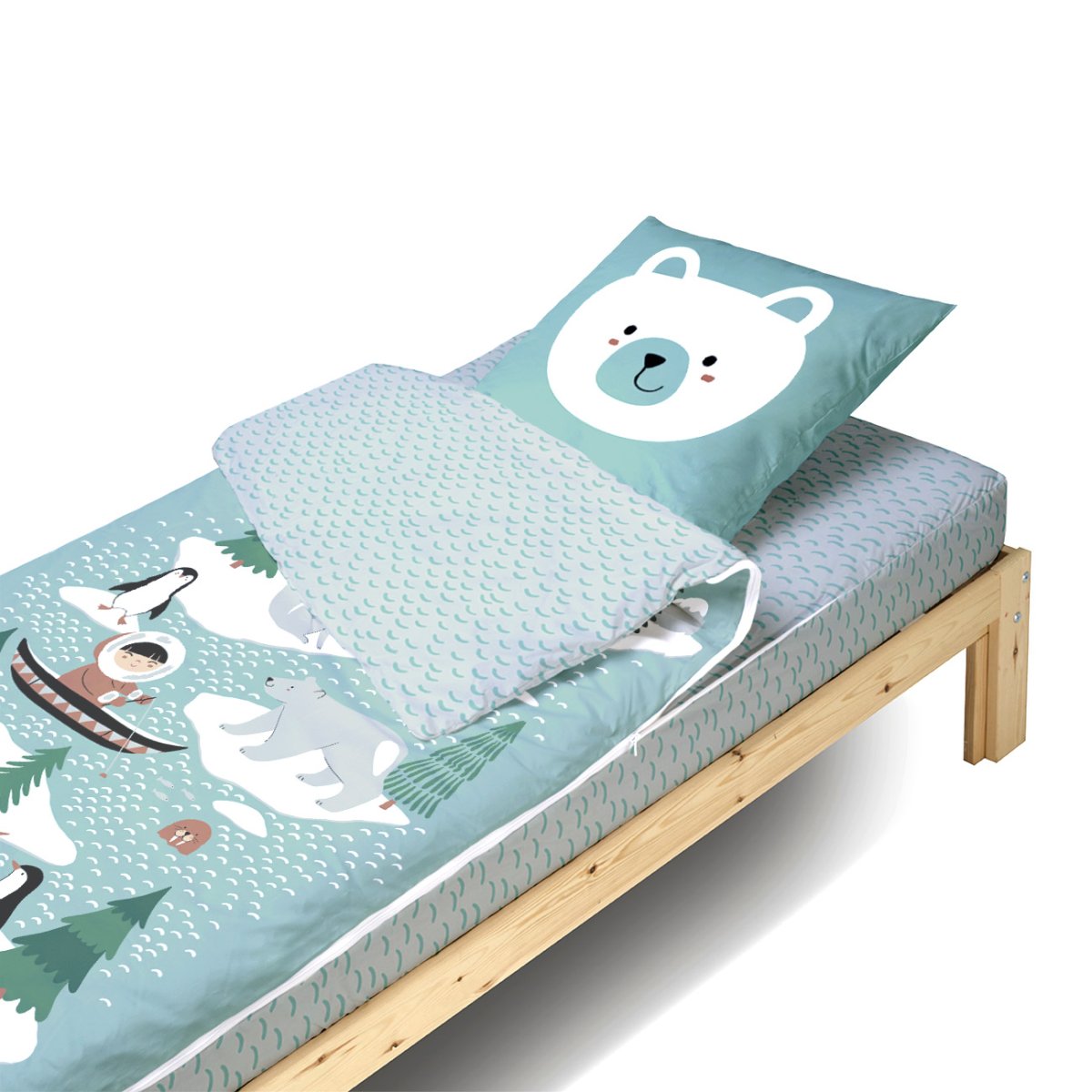 Caradou® sans couette Igloo Parure de lit enfant, BLEU CALIN