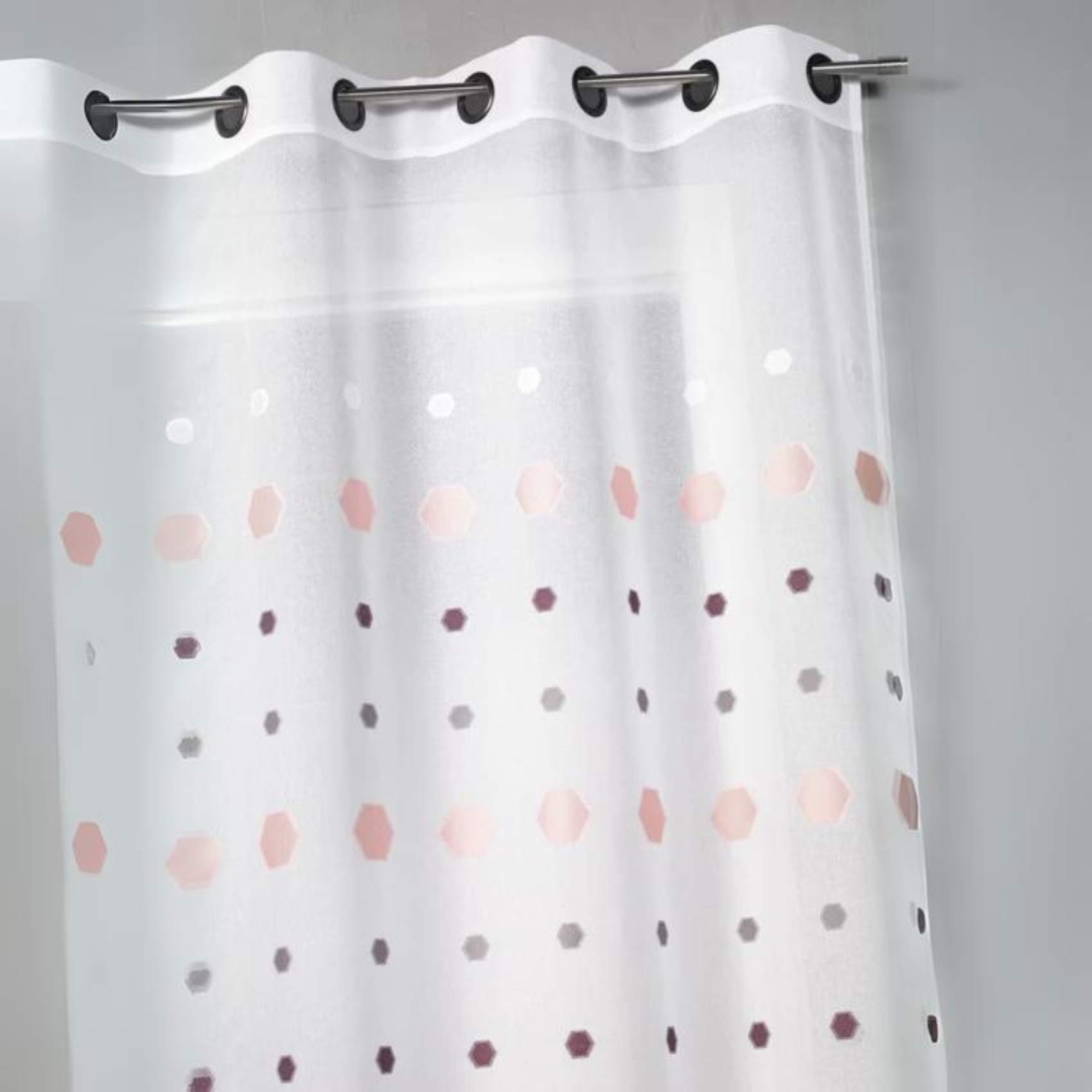 Voilage jacquard imprimés hexagonaux, HOME MAISON