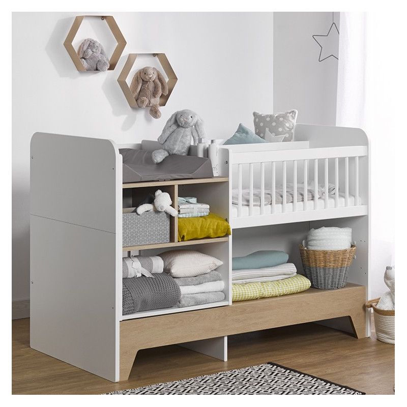Lit Bebe Evolutif Rangements Baptiste Amelie Fabrication Francaise Blanc Bois Alfred Et Compagnie La Redoute