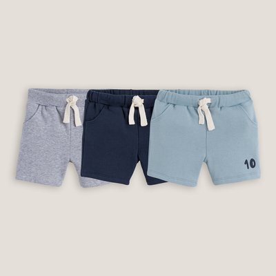 Pack of 3 Shorts in Cotton Fleece LA REDOUTE COLLECTIONS
