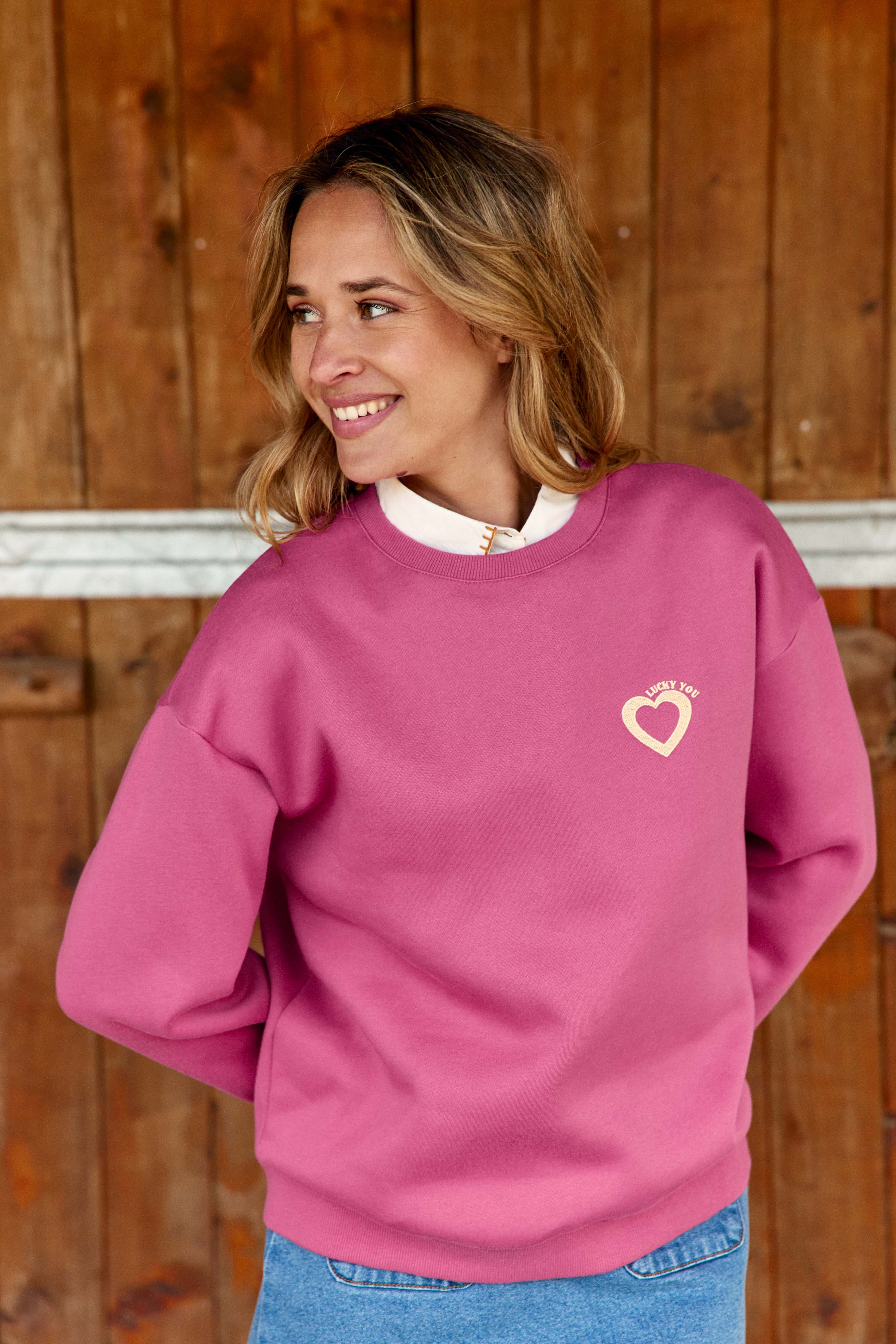 Sweat col rond imprimé broderie TUCKY, LA PETITE ETOILE