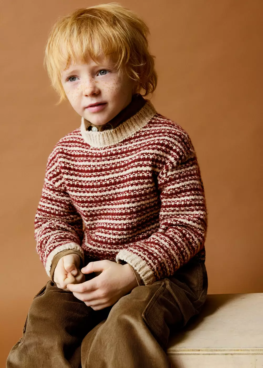 Pull maille oversize bicolore, MANGO BABY