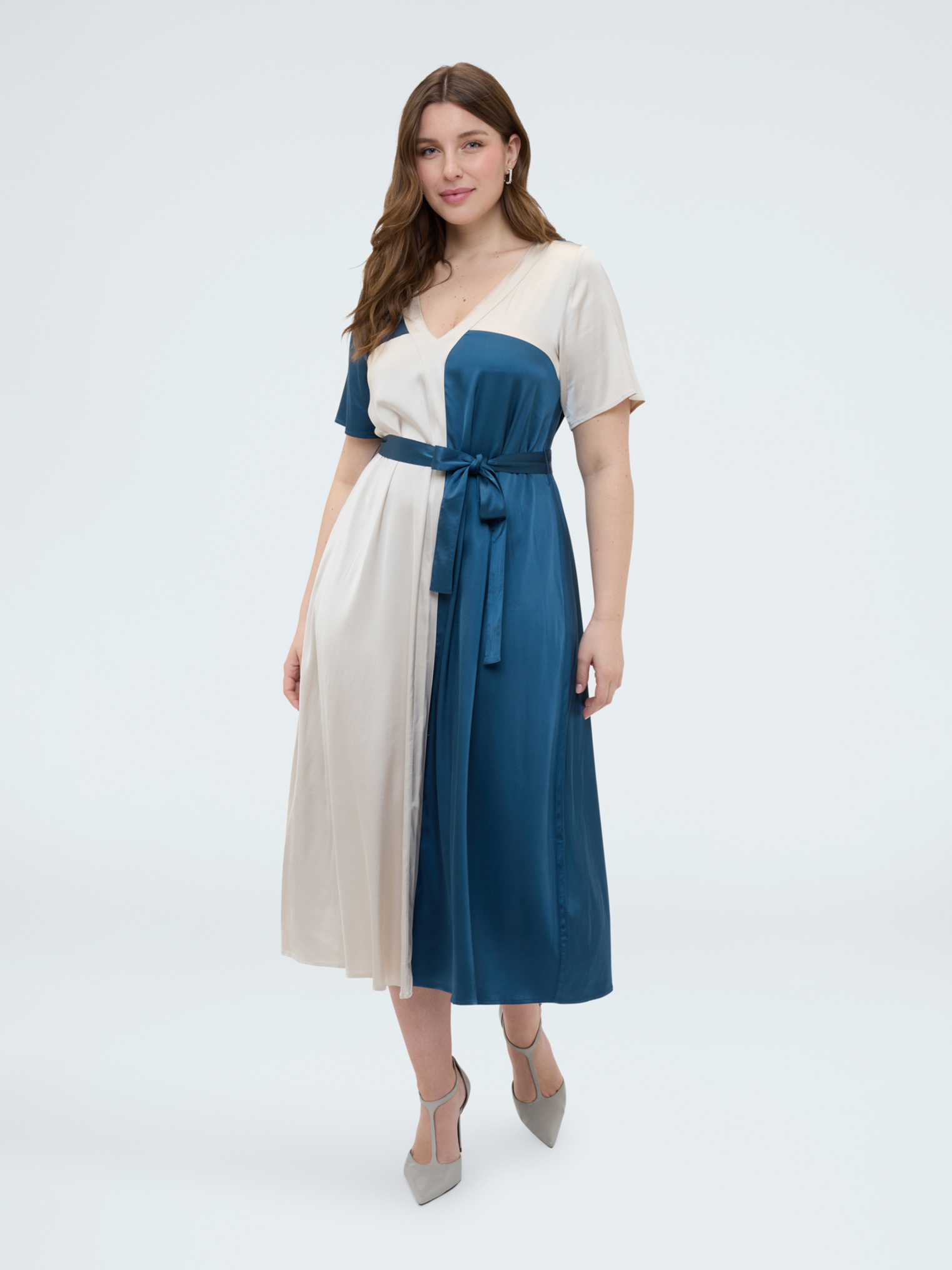 Robe stretch avec ceinture., FIORELLA RUBINO