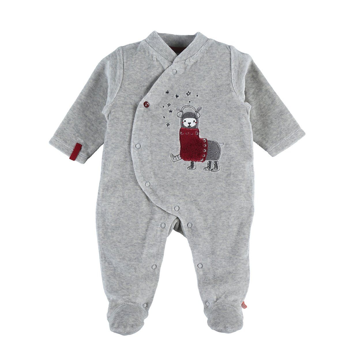 Pyjama Dors Bien En Velours Avec Lama Gris Noukie S La Redoute