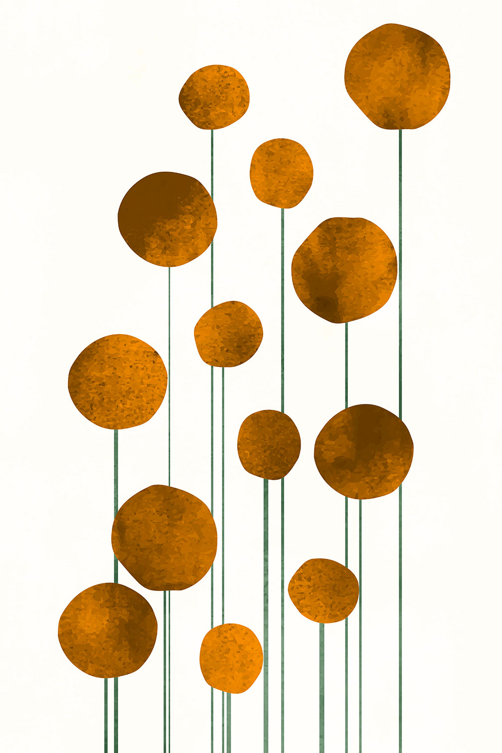 Tableau Fleurs d'eau dorées, HEXOA