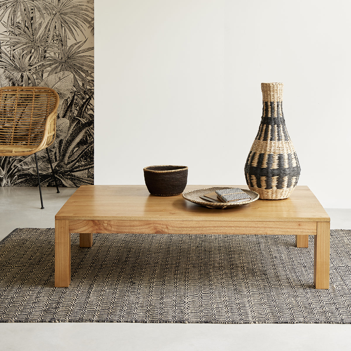 Table basse en bois massif 140 cm  TILO, BERAH GETAH