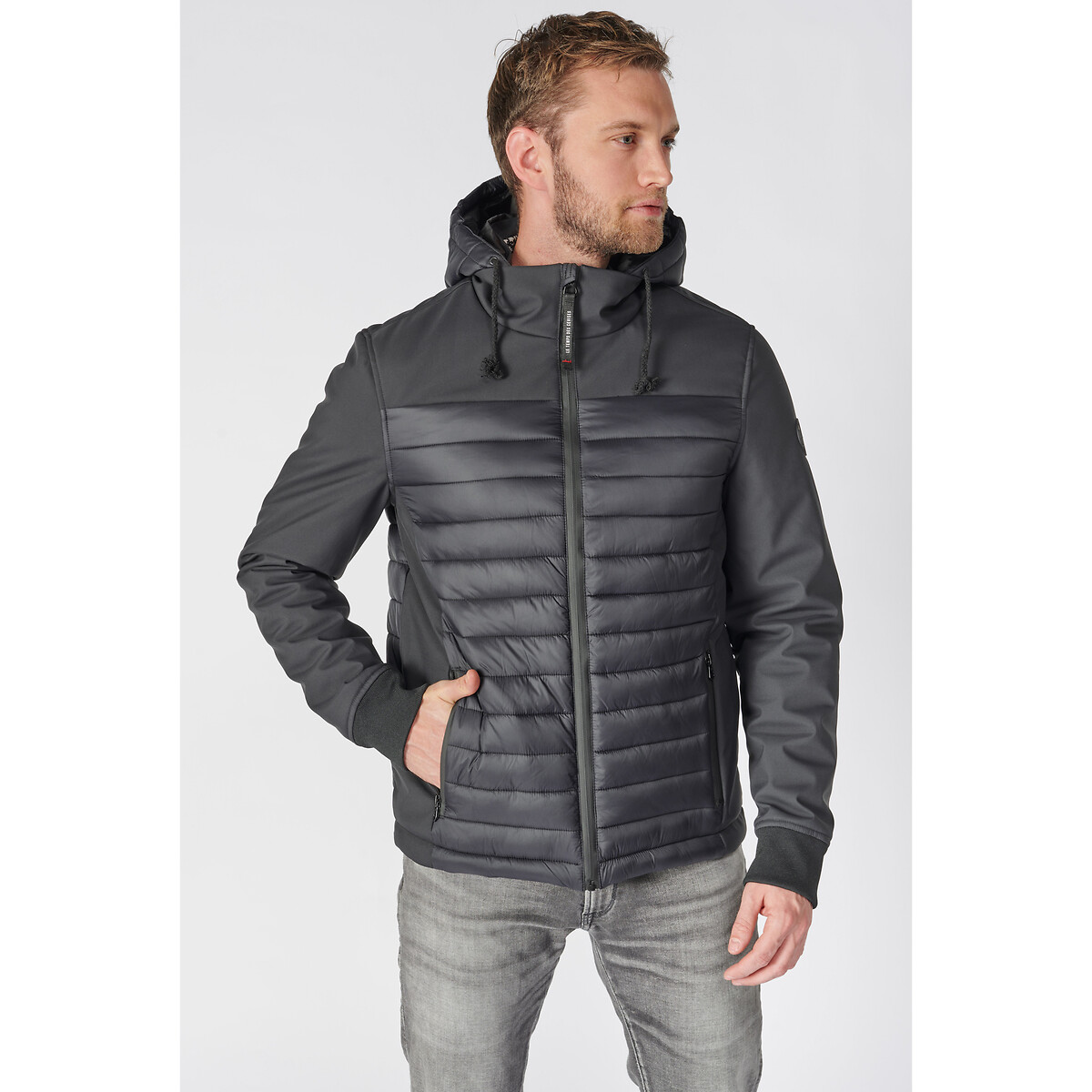 Short Hooded Jacket with High Neck, Mid-Season