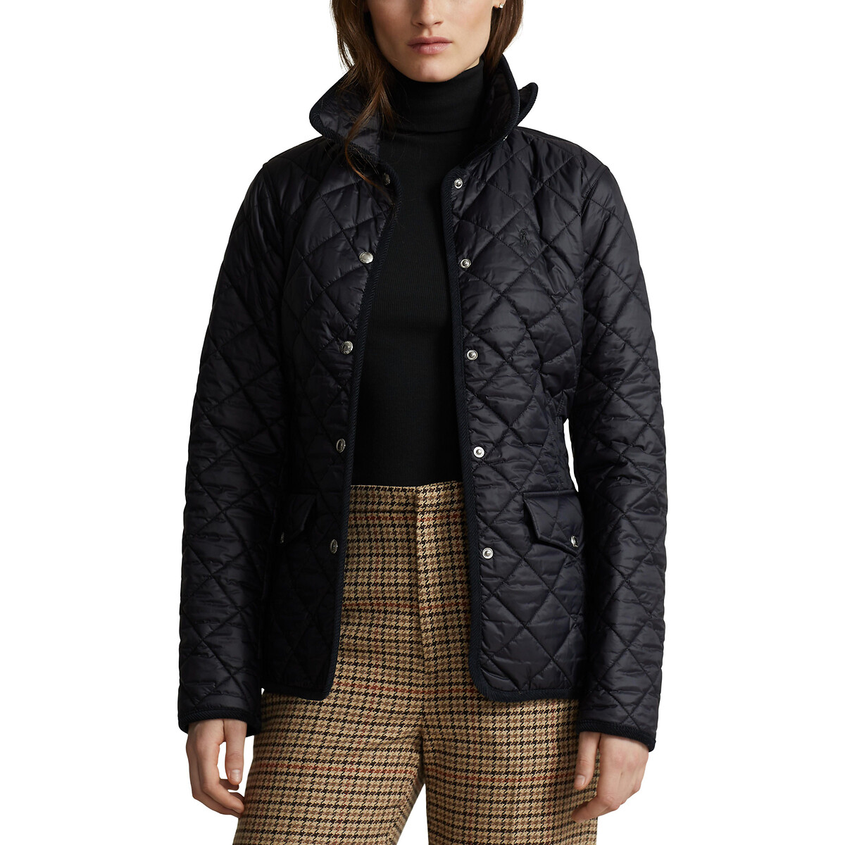 Quilted Padded Jacket with Press-Stud Fastening