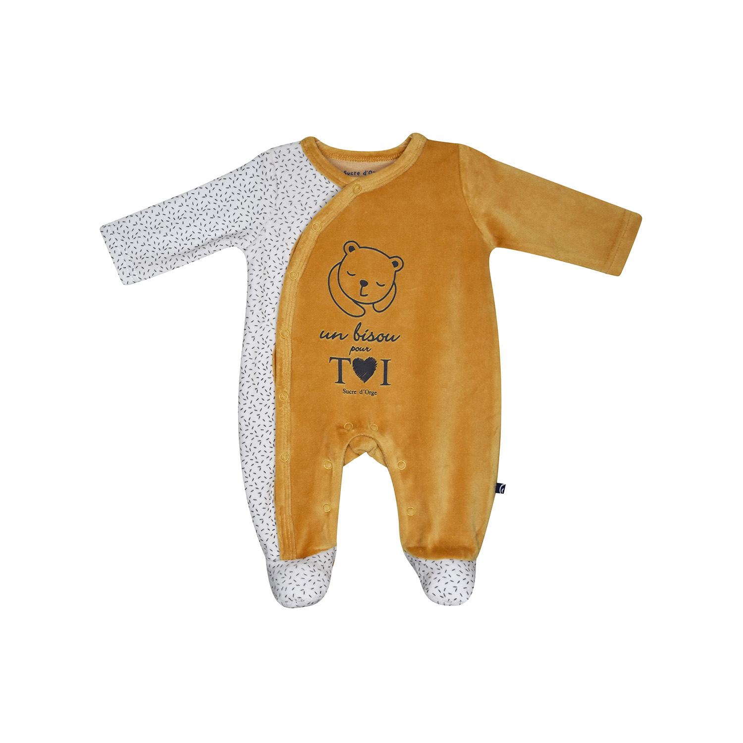 Dors bien maximin velours rase ouverture devant naissance, SUCRE D'ORGE