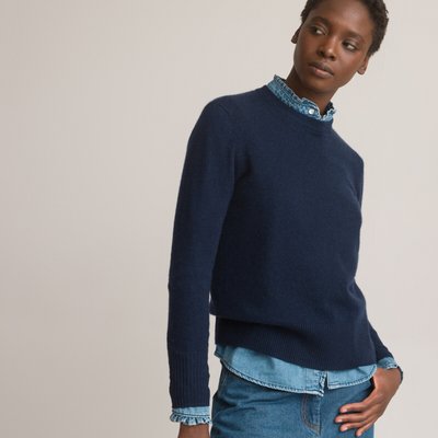 Пуловер с круглым вырезом из тонкого трикотажа 100% кашемир LA REDOUTE COLLECTIONS