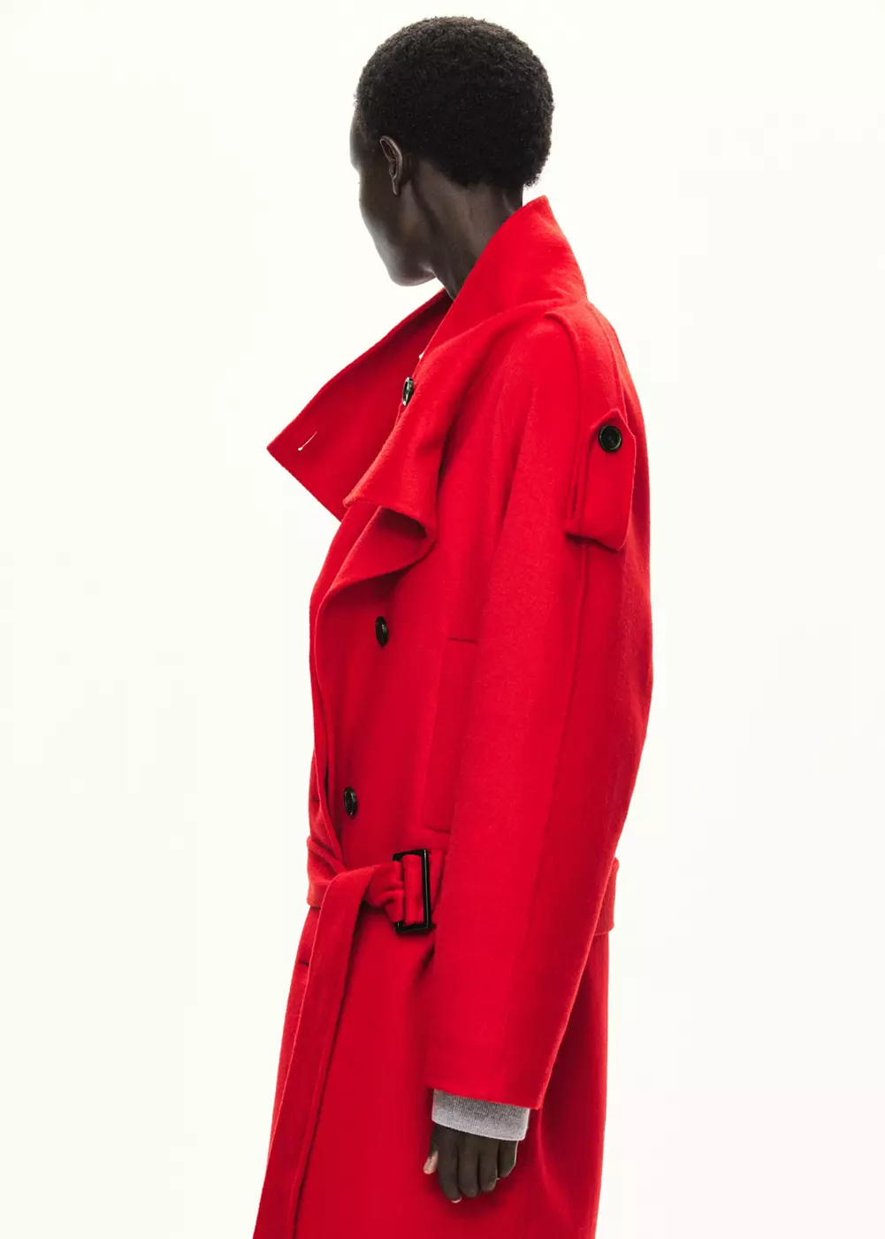 Manteau laine ceinture, MANGO