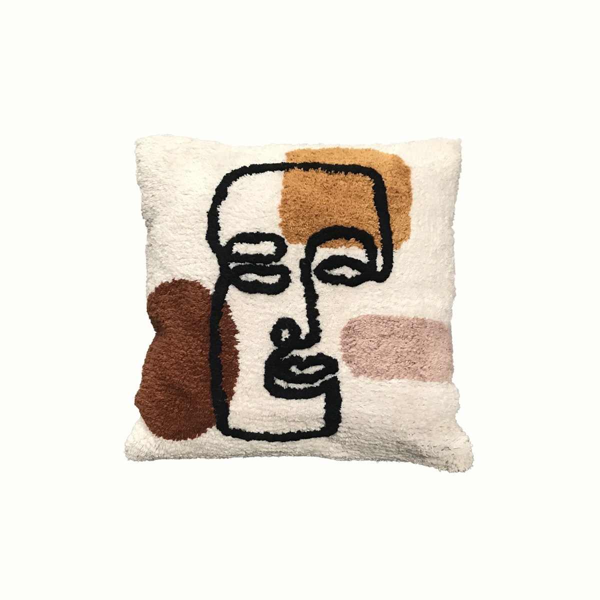 Coussin tufté imprimé graphique coton RETRO MOOD, TODAY