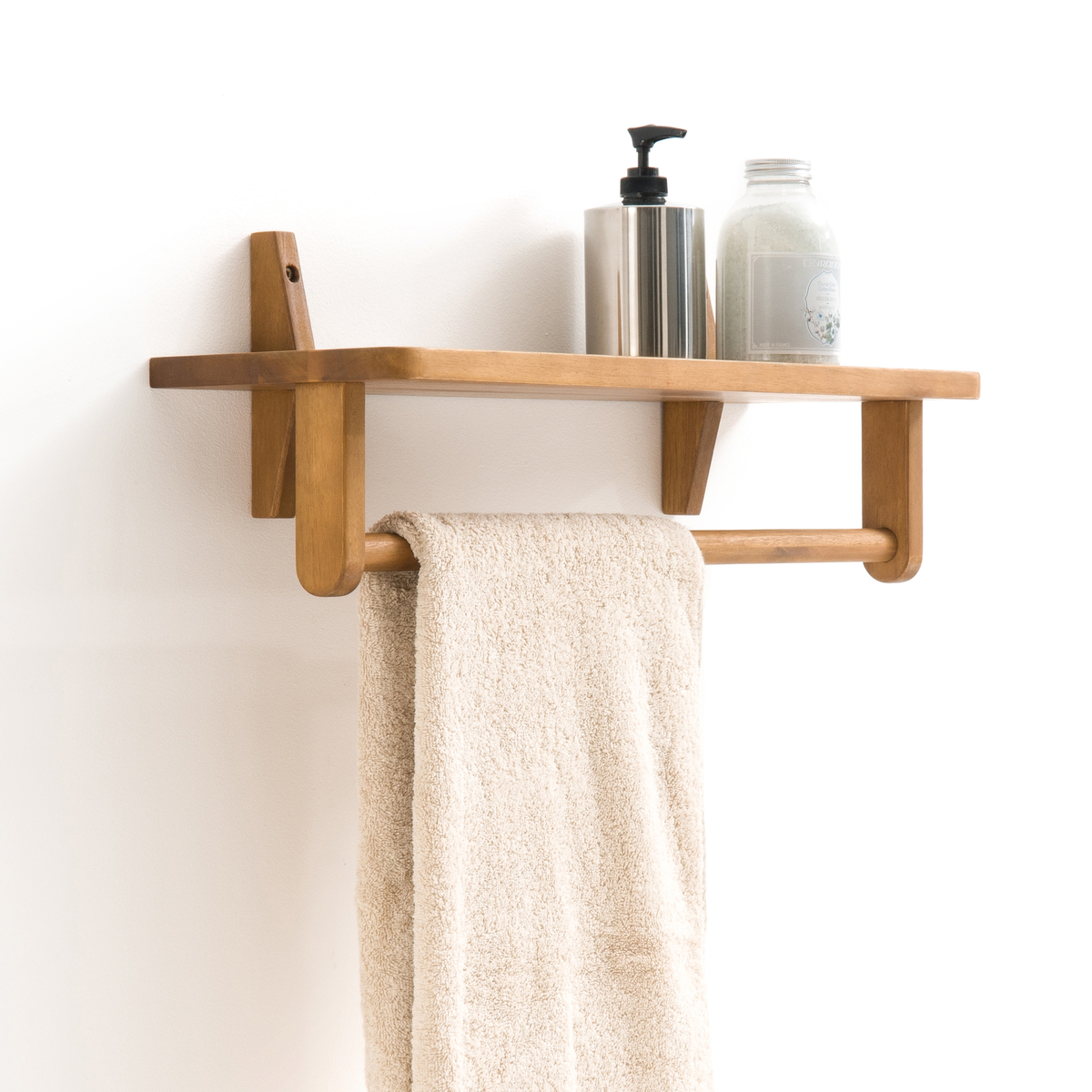 Product photograph of Oiled Acacia Shelf With Teak Finish from La Redoute UK.