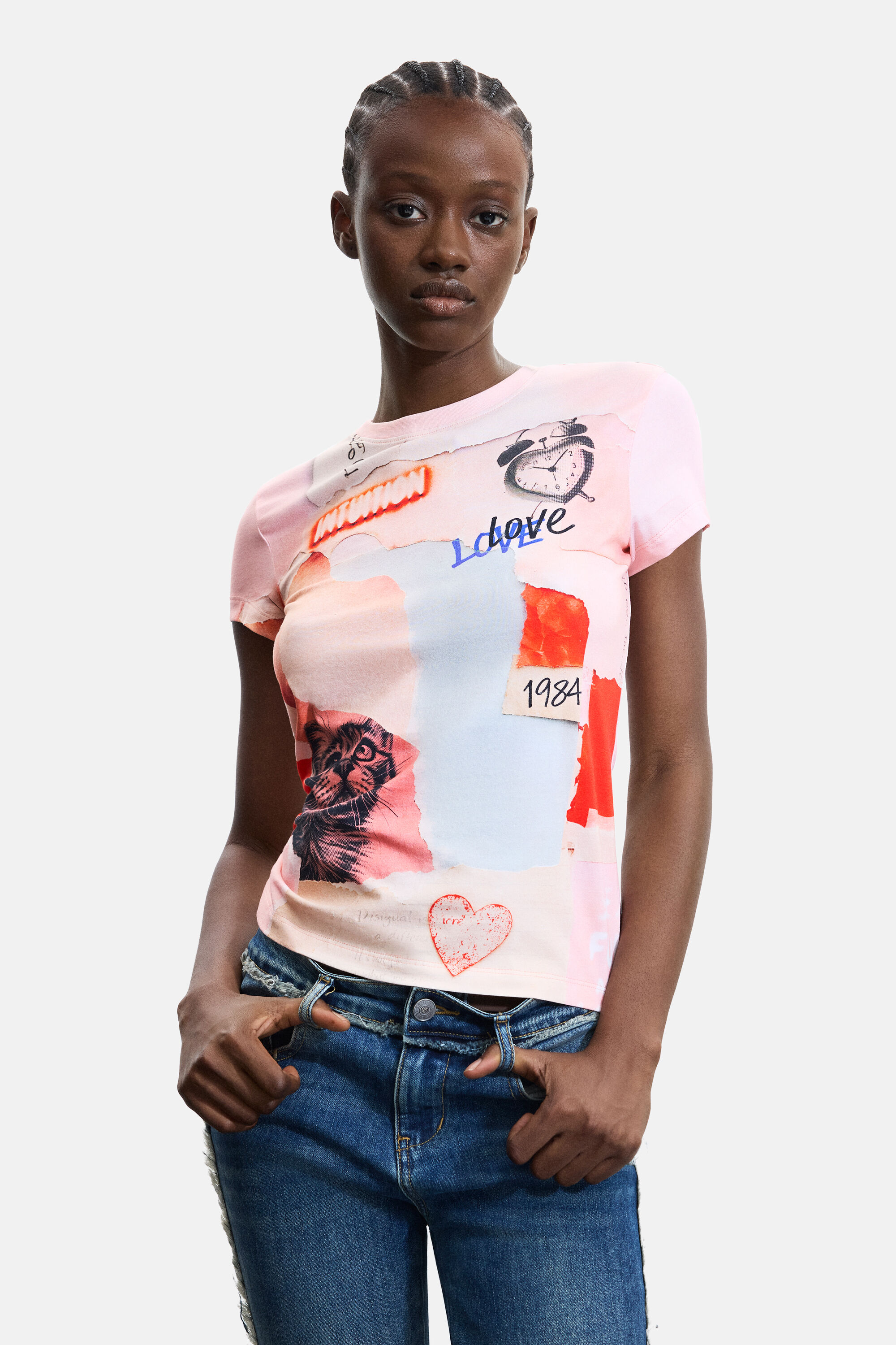 T-shirt imprimé 100 % coton, DESIGUAL