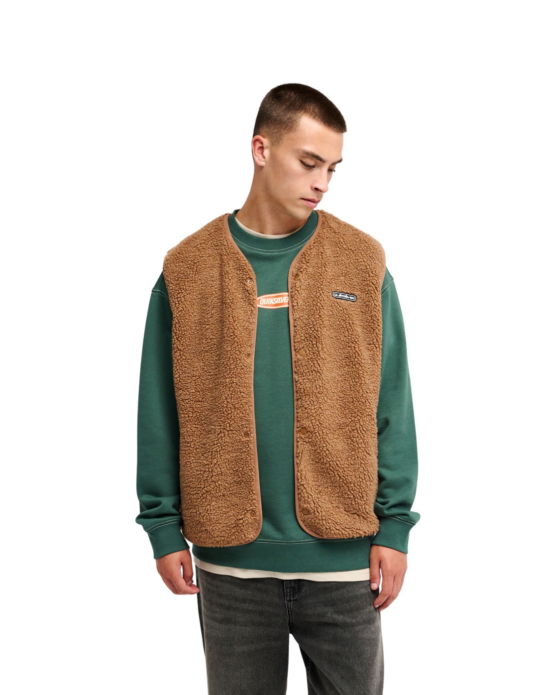 Gilet Sherpa à boutons-pression URBAN STORM, QUIKSILVER