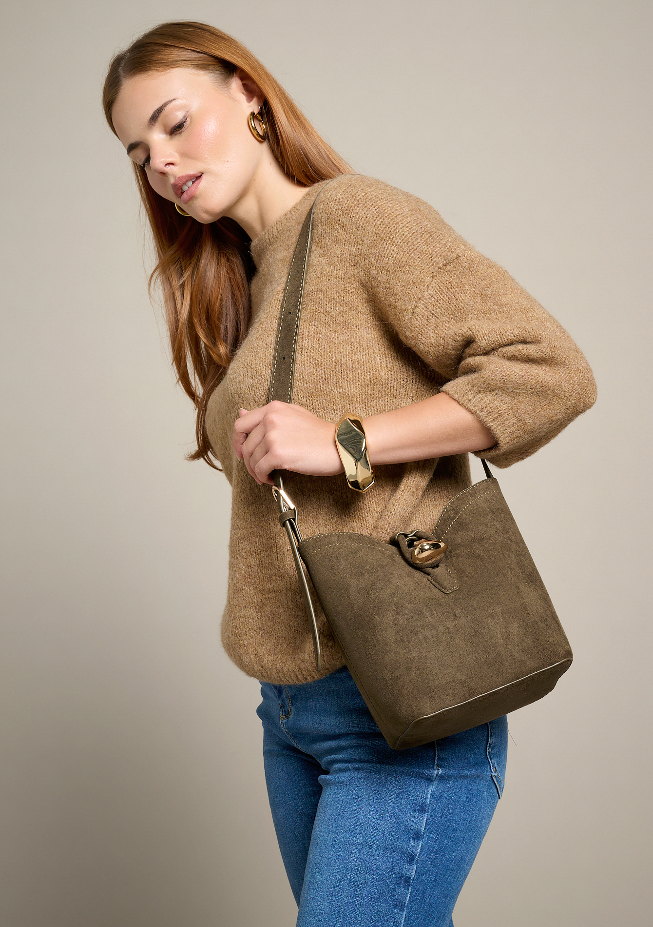 Sac seau effet suédine, LOLALIZA