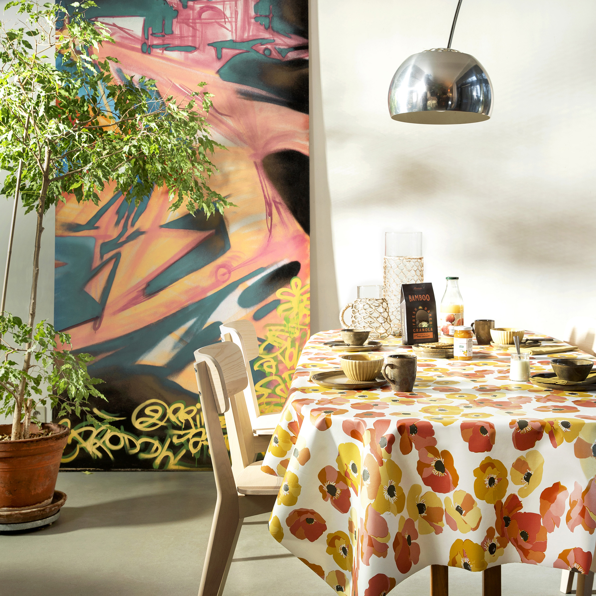 Nappe de table rectangulaire extra longue Fleurs de coquelicots, ART FOR THE HOME