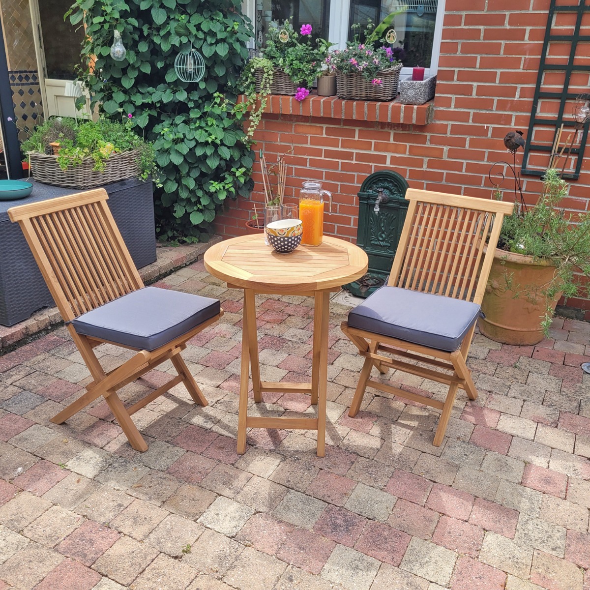 Salon de jardin en teck massif Lisbonne, 2 places, TECK ATTITUDE