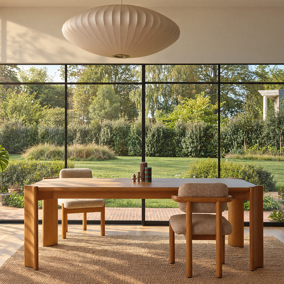 Table en mindi rectangulaire 8 pers. ALVAR, BERAH GETAH
