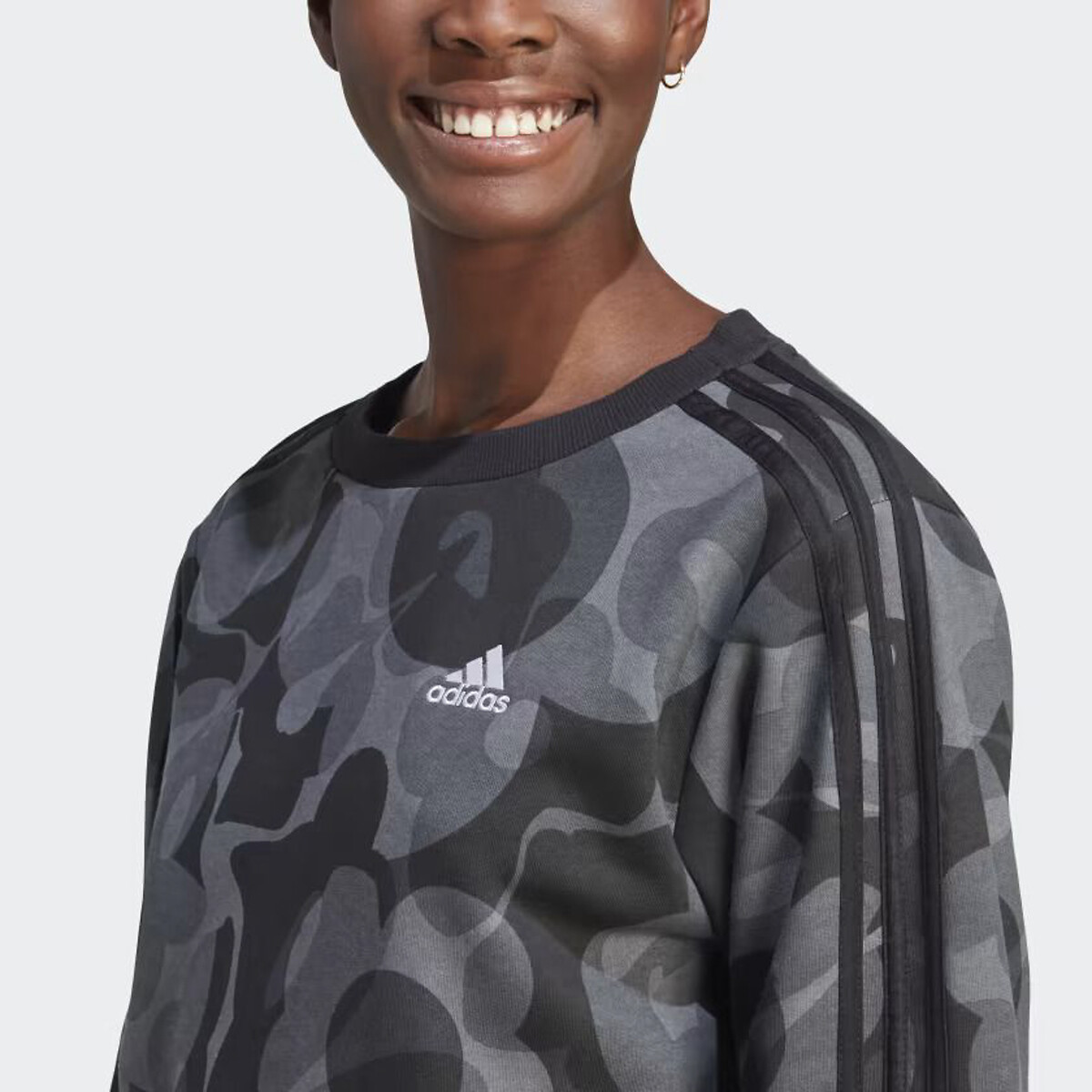 Adidas camo clearance crew sweatshirt