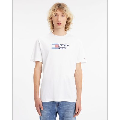 T-shirt girocollo con logo sul petto TOMMY JEANS