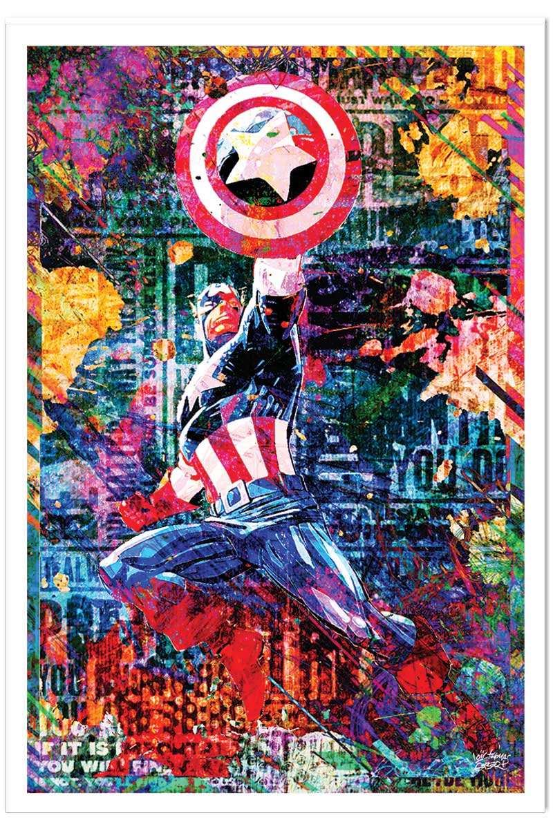 Affiche graffiti captain america, HEXOA