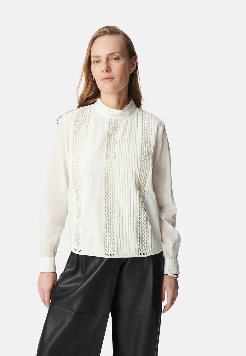 Lace Blouse, High Neck, Long Sleeves, IKKS